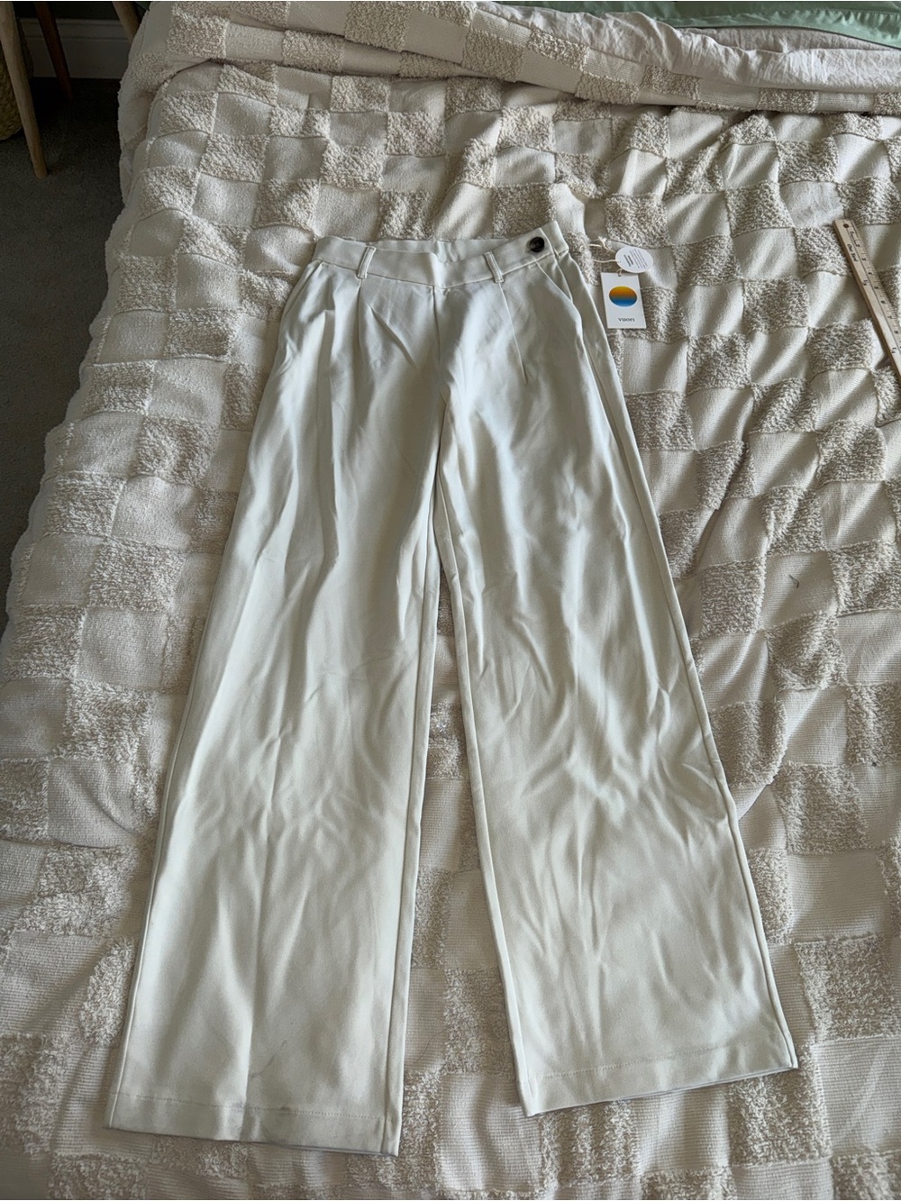 Vuori Wide Leg Pants in Light Cream